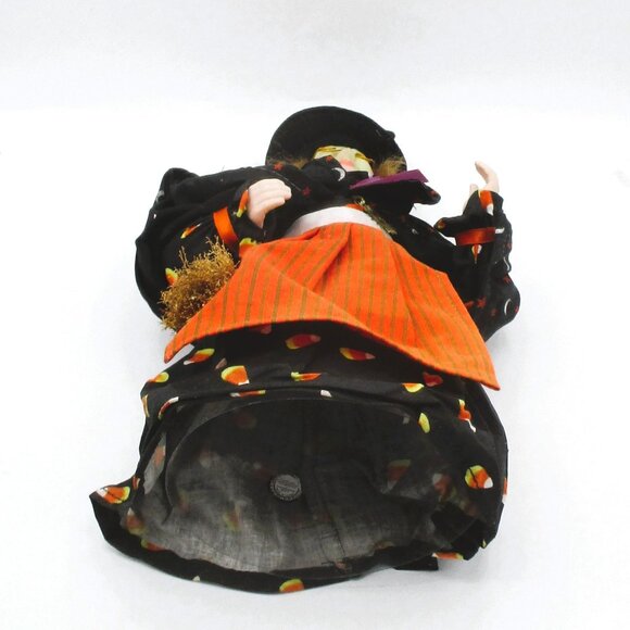 Vintage Lillin Vernon Witch Doll 90"s Halloween Moon Stars 14" Broom - Picture 2 of 4